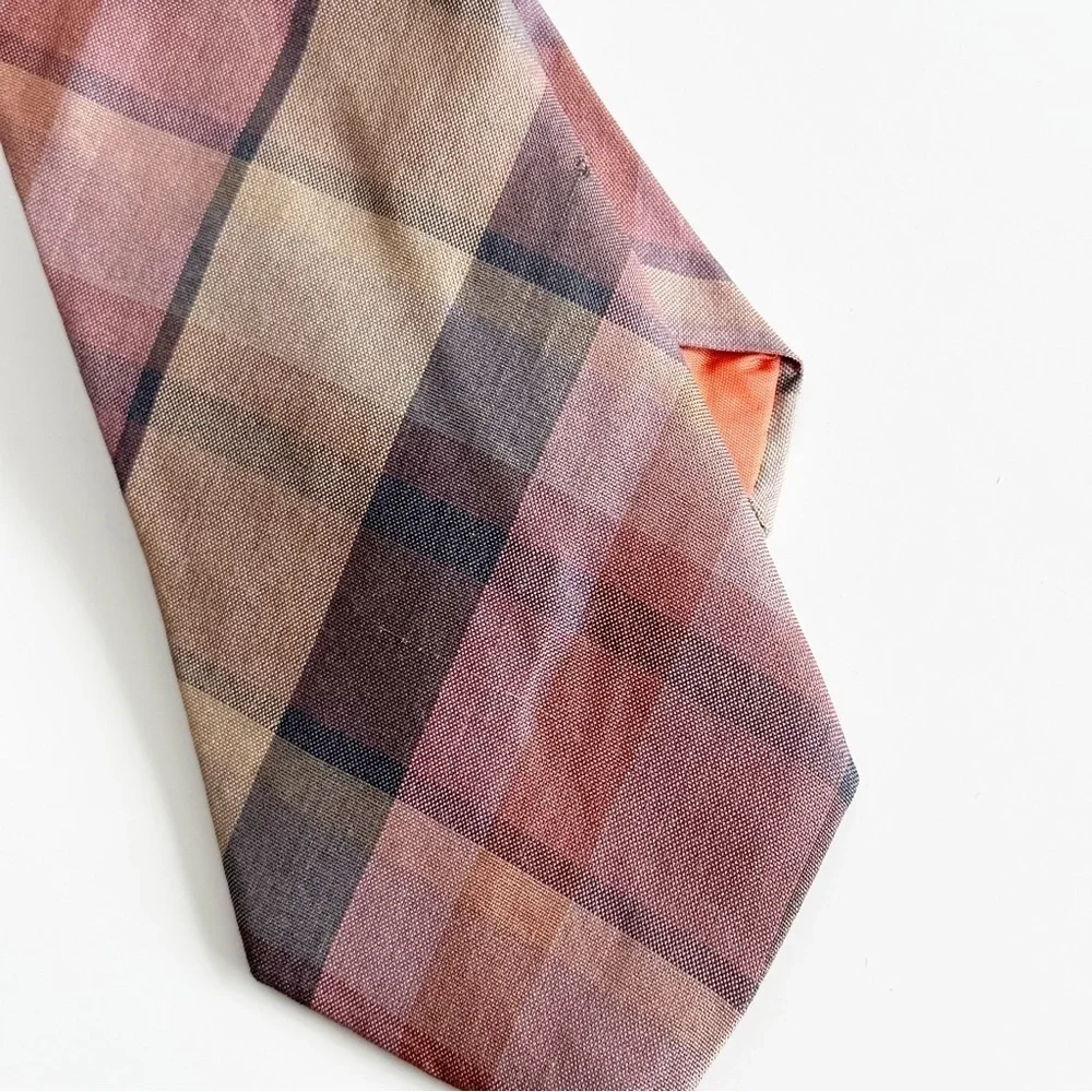 YSL Yves Saint Laurent Men’s vintage tie plaid silk